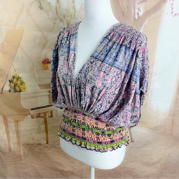 NEW Free People Next Vacation Top in Black Combo - Picture 5 of 11